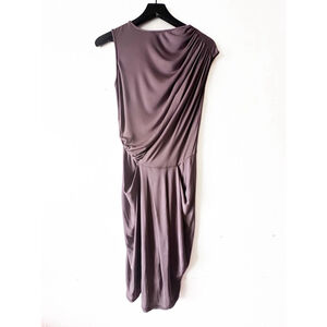 Costello Tagliapietra Draped Midi Dress Sz 4 Mauve Purple Holiday Party